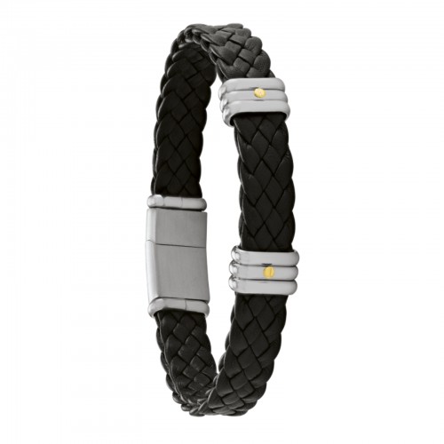 Bracelet homme cuir noir Jourdan