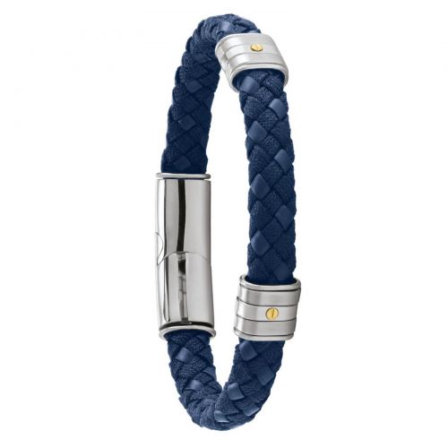 Bracelet homme cuir bleu Jourdan