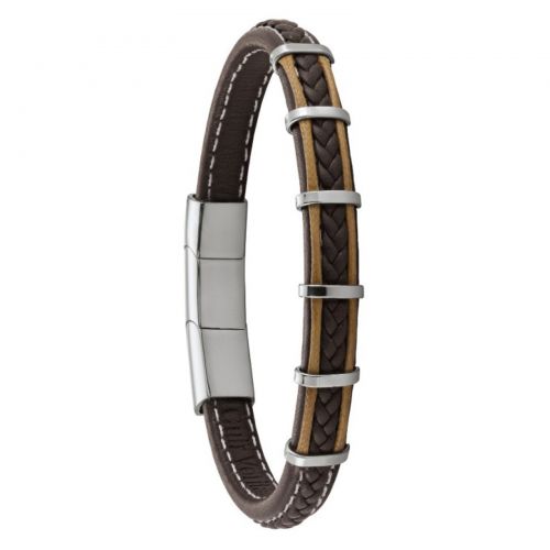 Bracelet homme cuir marron Jourdan