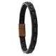 Bracelet homme cuir noir et marron Jourdan