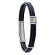 Bracelet homme cuir noir et corde nautique Jourdan