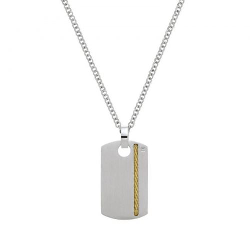 Collier homme acier et diamant Jourdan